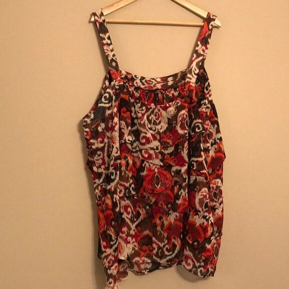 Lane Bryant Sheer Layered Ruffle Tank - Sz 26/28W - Picture 8 of 8